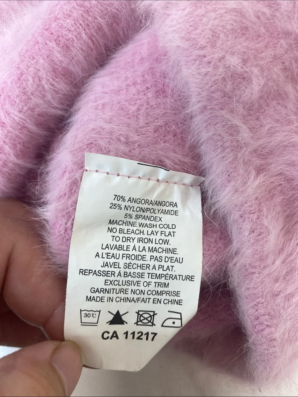 Beautiful Bula Pink Angora Blend Beanie